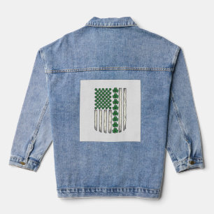 Chaqueta Vaquera Diseño vectorial vintage de bandera americana de t