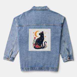 Chaqueta Vaquera Disfraz de gato negro de Halloween para mujer aman