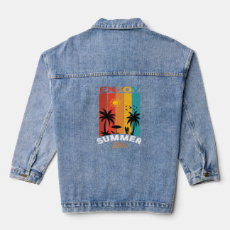 Chaqueta Vaquera Disfruta Camiseta Retro de Playa Verano