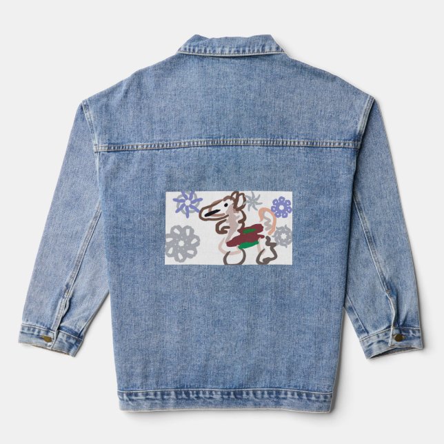 Chaqueta Vaquera Diversión de llama en invierno (Reverso )
