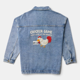 Chaqueta vaquera divertida del juego de la gallina