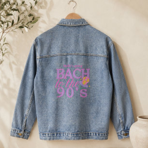 Chaqueta Vaquera Divertida despedida de soltera rosa y púrpura retr