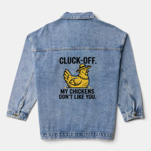 Chaqueta Vaquera Divertido Minimalista Amante del Pollo Cluk Off Vi
