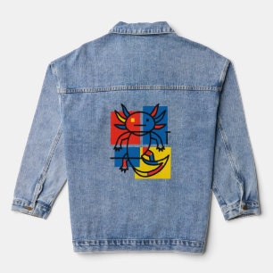 Chaqueta Vaquera Divertido patrón de arte abstracto de Axolotl Piet