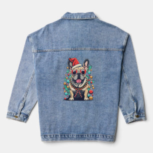 Chaqueta Vaquera Divertidos Navidades de árboles de perros Bulldog