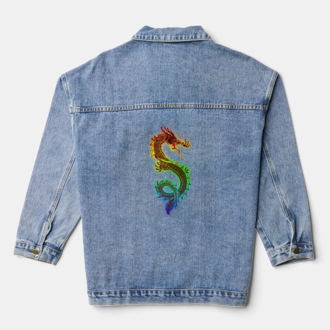 CHAQUETA VAQUERA DRAGON ART JEAN DENIM JACKET (Reverso )