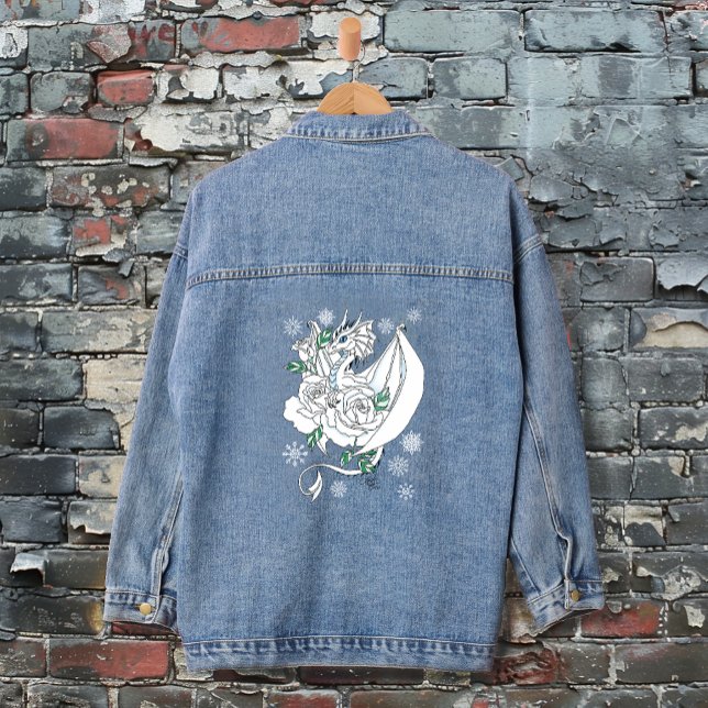 Chaqueta Vaquera Dragón Blanco Rosas Snowflakes Blue (Subido por el creador)