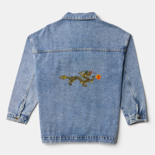 Chaqueta Vaquera Dragón chino bordado Zodiac cumpleaños DJack (Reverso )