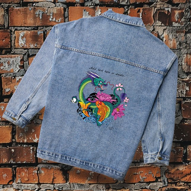 Chaqueta Vaquera Dragón de agua chino Koi Fish (Subido por el creador)