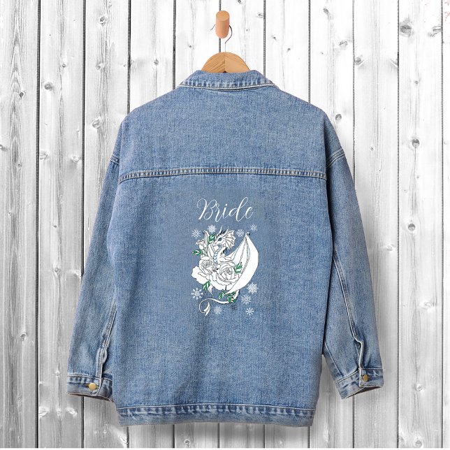 Chaqueta Vaquera Dragón de invierno blanco Snowflakes Blue (Subido por el creador)