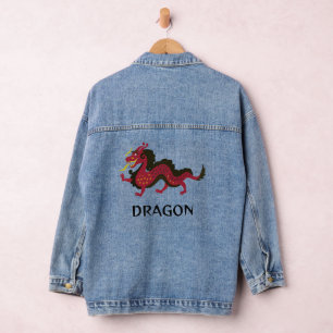 Chaqueta Vaquera Dragon Design Denim Jacket