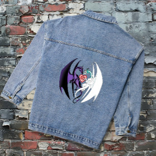 Chaqueta Vaquera Dragones Amor Corazón Azul