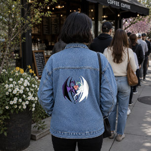 Chaqueta Vaquera Dragones de amor azul fantasía púrpura blanca romá