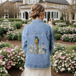 Chaqueta Vaquera Dramática Macao Pintado A Mano De Color Azul