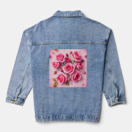 Chaqueta Vaquera Dreamy Pink Roses Denim Jacket