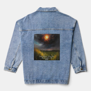 Chaqueta Vaquera Eclipse solar Añadir Personalizado Texto cielo osc