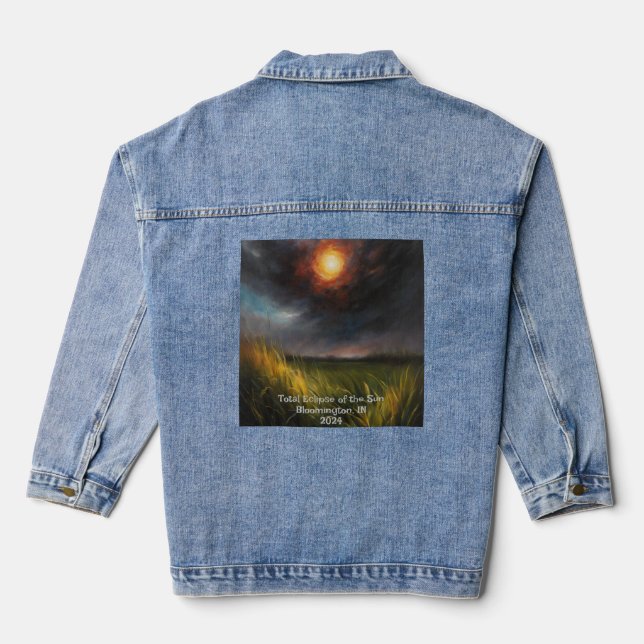 Chaqueta Vaquera Eclipse solar Añadir Personalizado Texto cielo osc (Reverso )