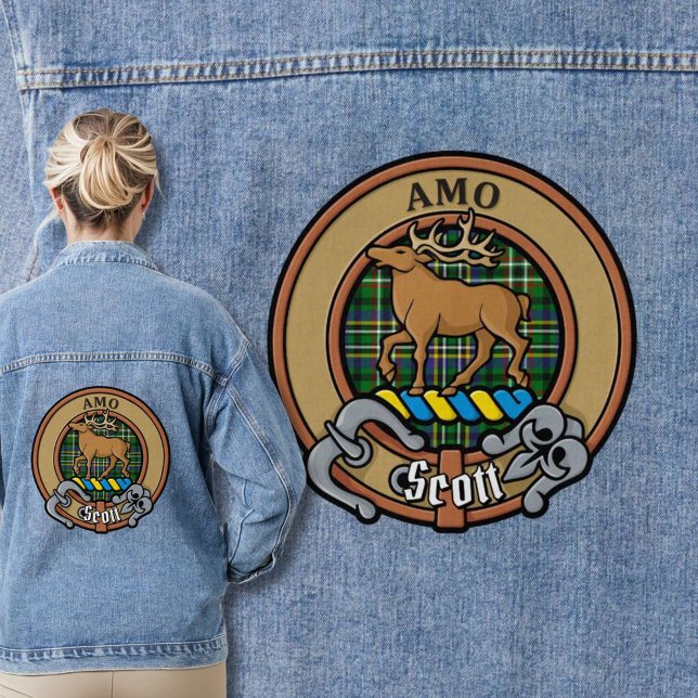Chaqueta Vaquera El clan Scott Escudo sobre el Tartán Verde (Subido por el creador)