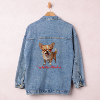 Chaqueta Vaquera El diablo es un Chihuahua - Ojos divertidos, aterr