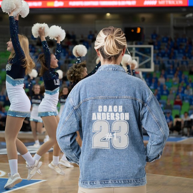 Chaqueta Vaquera El entrenador es tu número 1 este año elegante (Subido por el creador)