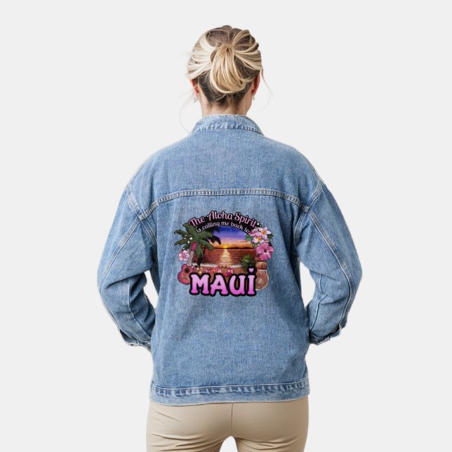 Chaqueta Vaquera El Espíritu Aloha me está llamando de vuelta a Mau (Modelo)