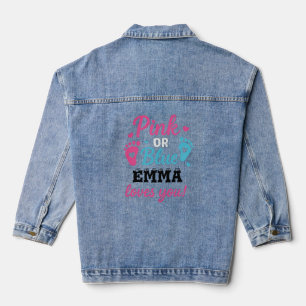 Chaqueta Vaquera El sexo personalizado revela que el bebé rosa o az