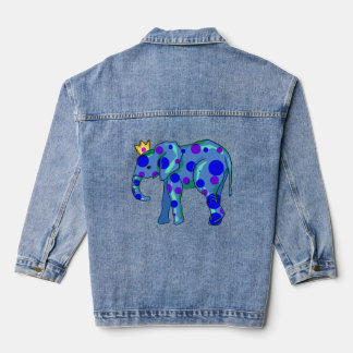 Chaqueta Vaquera Elefante coronado con Chica de puntos de polka