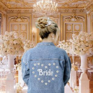 Chaqueta vaquera Elegant Bride Heart & Daisy Flowe
