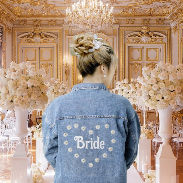 Chaqueta vaquera Elegant Bride Heart & Daisy Flowe (Subido por el creador)