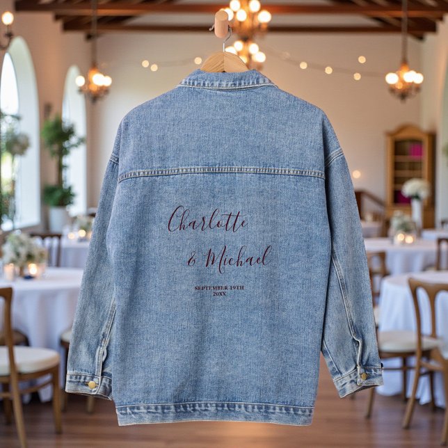 Chaqueta Vaquera Elegant Script Minimalist Wedding (Subido por el creador)