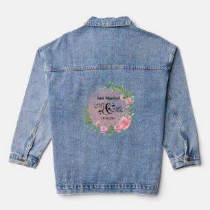 Chaqueta Vaquera Elegante boda de flores rosadas del Sr y la Sra Bl