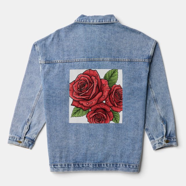 Chaqueta Vaquera Elegante diseño Rosa (Reverso )