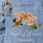 Chaqueta Vaquera Elegante Hummingbird doncella de honor Boda<br><div class="desc">Mano de honor elegante colibrí ventilado Boda de acuarela azul Jean Denim Jacket</div>