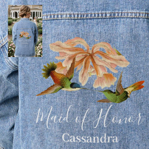 Chaqueta Vaquera Elegante Hummingbird doncella de honor Boda