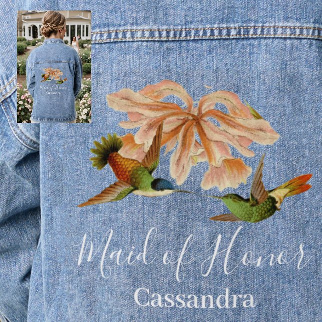 Chaqueta Vaquera Elegante Hummingbird doncella de honor Boda (Subido por el creador)