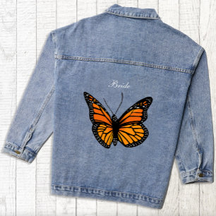 Chaqueta Vaquera Elegante Mariposa Monarca Romántica con Degradado 