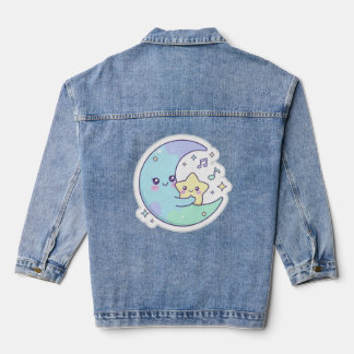 Chaqueta vaquera elegante para mujeres con luna y 