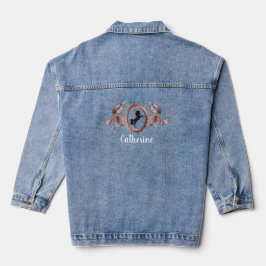 Chaqueta Vaquera Elegante Rosa de nombre de Escudo de la cinta de c