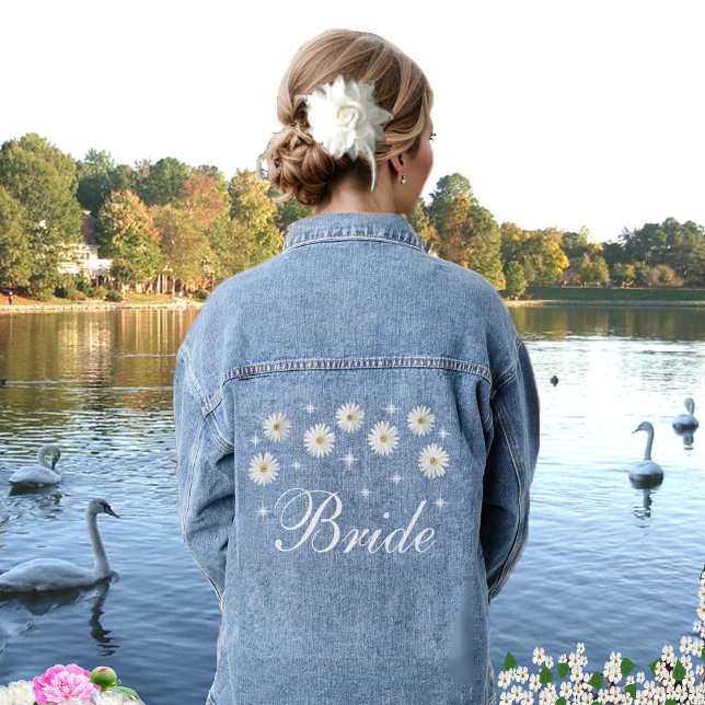 Chaqueta Vaquera Elegantes estrellas de novia y flores de margarita (Subido por el creador)