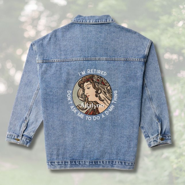 Chaqueta Vaquera Elegantes regalos de retiro personalizado para su  (Custom Funny Elegant Retirement Gifts for Her Mom)
