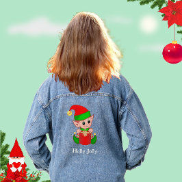 Chaqueta Vaquera Elfo Navideño Lindo Verde Rojo