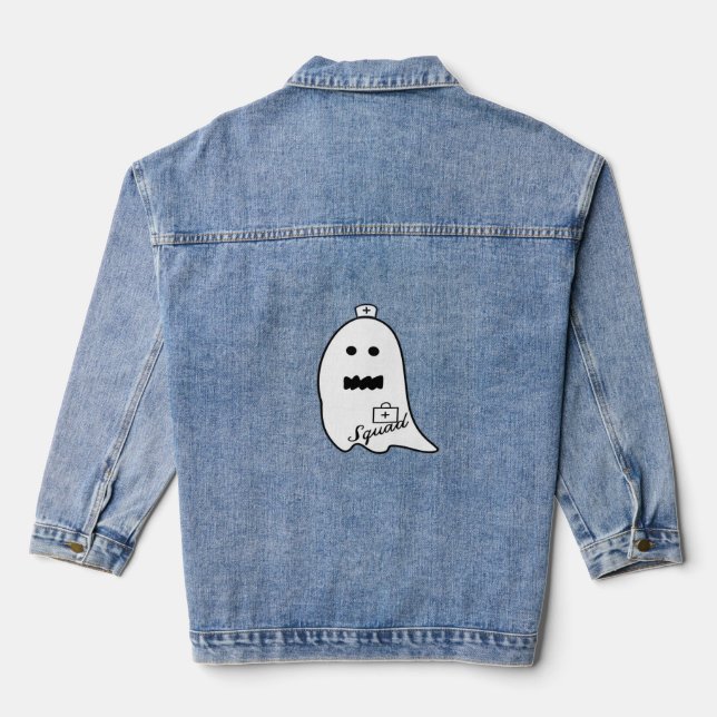 Chaqueta Vaquera Enfermera fantasma Halloween Halloween Hand Drake  (Reverso )