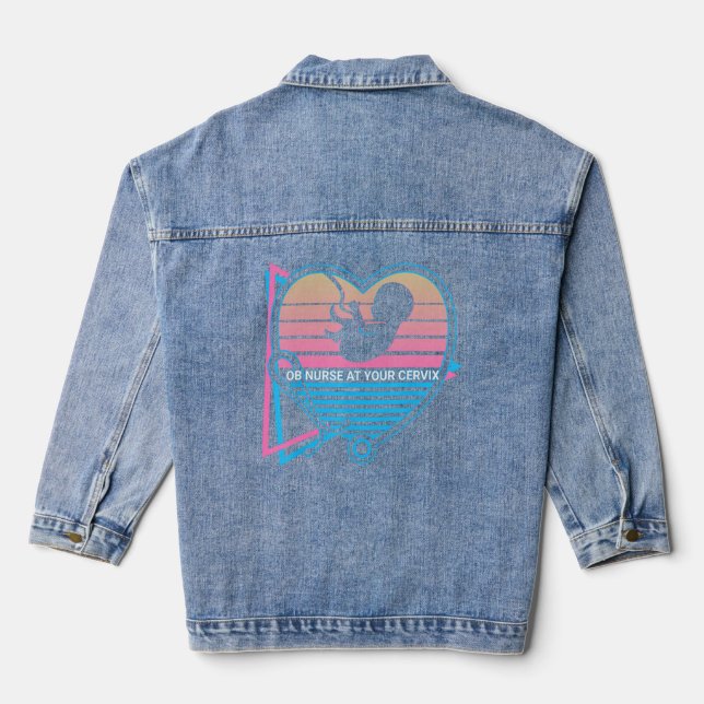 Chaqueta Vaquera Enfermera Obgyn Retro OB En Su Cervix (Reverso )