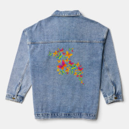 Chaqueta Vaquera Enjambre de mariposa cúrcuma
