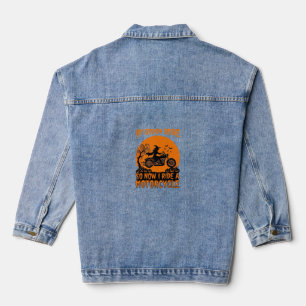 Chaqueta Vaquera Escoba Rompió Bruja De Halloween Motocicleta Murci