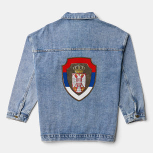 Chaqueta Vaquera Escudo medieval serbio Escudo de Serbia nuevo