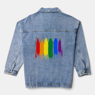 Chaqueta Vaquera Espalda artística pintada Arcoiris   Desfile del O