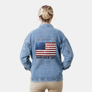 Chaqueta Vaquera Espumosa bandera de EEUU chispa 4 de julio