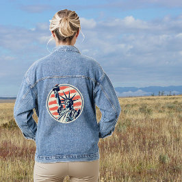 Chaqueta Vaquera Estatua de la Libertad de la Bandera de Estados Un