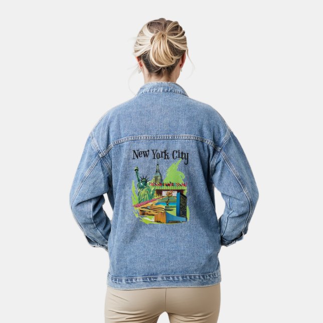 Chaqueta Vaquera Estatua de la libertad en la ciudad de Nueva York  (Modelo)